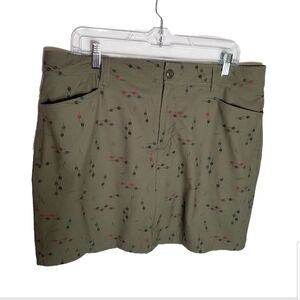 Eddie Bauer Skort Women's Size 14 Adventurer 2.0 Olive Green Southwest Print